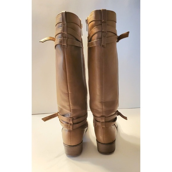 Kenneth Cole Brown Leather Tall Riding Boots Women’s Sz 5 Steampunk Cosplay - Picture 4 of 6